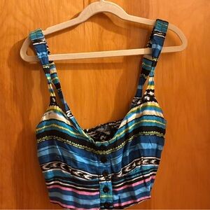 Millau Blue and Yellow Striped Tank Top